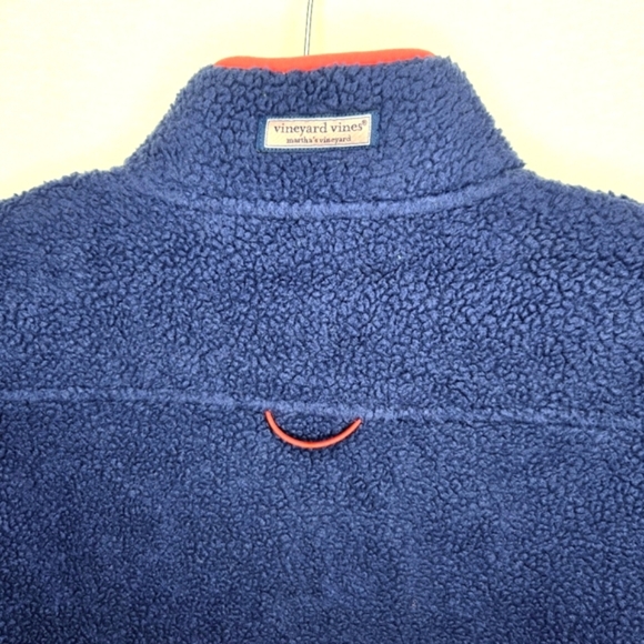 Vineyard Vines 3/4 zip Fleece Pullover. Blue With Red And Pink Trim. XXS - Picture 12 of 16